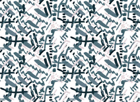 Geometric seamless pattern. Simple flat abstract elements. Lines, strokes, zigzag, stripes, Plane...