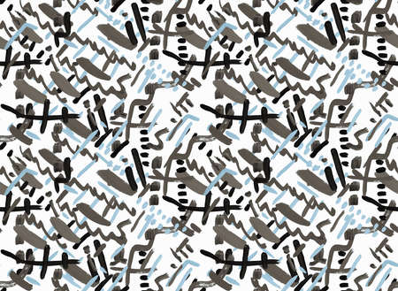 Geometric seamless pattern. Simple flat abstract elements. Lines, strokes, zigzag, stripes, Plane...