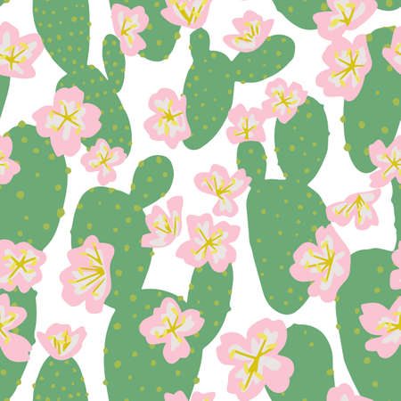 Summer botanical garden mixtures with plants such as aloe leaves, flower heads and cactus....
