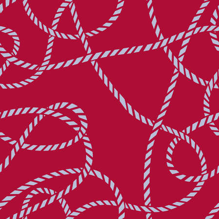 Seamless marine rope knot pattern. Endless illustration with color rope ornament and nautical sea knots. Trendy maritime style background. Rope texture. For textile, fabric prints, wrapping.のイラスト素材