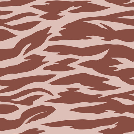Artistic striped seamless pattern. Flat silhouette of animal skin tiger zebra fur print. Torn borders. Background with wavy abstract stripes. Fashion design for textile, fabric, wrapping, surface.のイラスト素材
