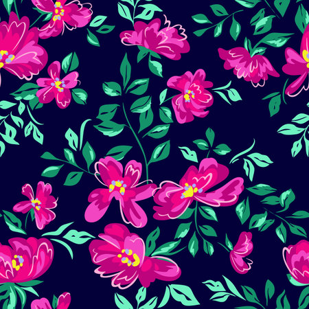Artistic floral background. Seamless pattern made of abstract peony flowers with blurred petals texture. Summer nature ornament. flowers in bloom.のイラスト素材