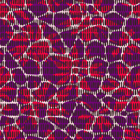 Irregular abstract rounded pentagonal grid foam form. Grid mesh web structure. Natural organic cell texture seamless pattern. science biology chemistry background.のイラスト素材