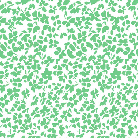 simple botanical background. nature ornament. Seamless pattern made of plain flower buds. Glade of small modest daisies. trendy flat illustration. Fashion, textile and fabric application.のイラスト素材