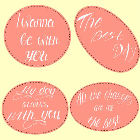 Fashionable patches with isolated elements. Set of stickers, pins, patches in cartoon comic style.のイラスト素材