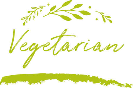 Set of four healthy food labels with lettering. Vegan food stickers.のイラスト素材