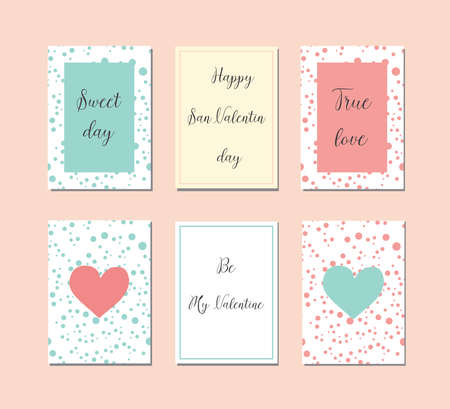 Hand drawn labels and tags. Elements collection for Valentine s Day.The main symbols of the holiday. Vector icon, emblems, text design. Usable for banners, greeting cards, gifts, etc.のイラスト素材