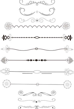 Ornate frame elements. Vintage and filigree decoration.のイラスト素材