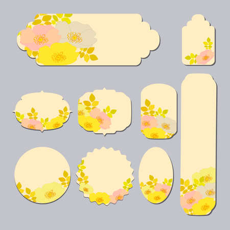 Set of flower wedding ornament concept. Art traditional, magazine, book, poster, abstract element.のイラスト素材