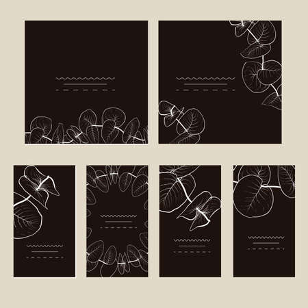 Set of artistic creative universal cards.のイラスト素材