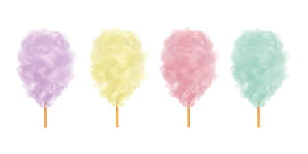 Sugar clouds 3d vector icon set.