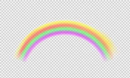 Perspective diagonal view.Vector realistic translucent sky. Rainbow template.のイラスト素材