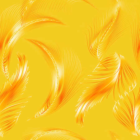 Repeating texture. Boho style.Seamless pattern with feathers.のイラスト素材