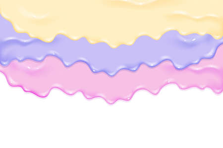 Spreading multicolored paint on a white background. Vector illustration.のイラスト素材