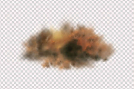 Realistic vector illustration.Sandstorm, a cloud of dust or sand flying .