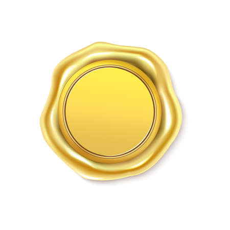 Gold quality guarantee stamp.Vector illustration of the wax luxury seal.のイラスト素材