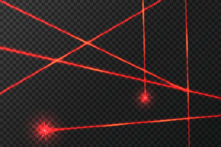 Art design shine light ray.Intersecting glowing laser security beams.のイラスト素材