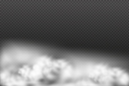 Cloudy sky or smog over the city.Vector illustration.のイラスト素材