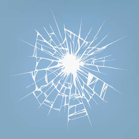 Crack in ice or ground .Damaged windshield .Hand sketch on white background.