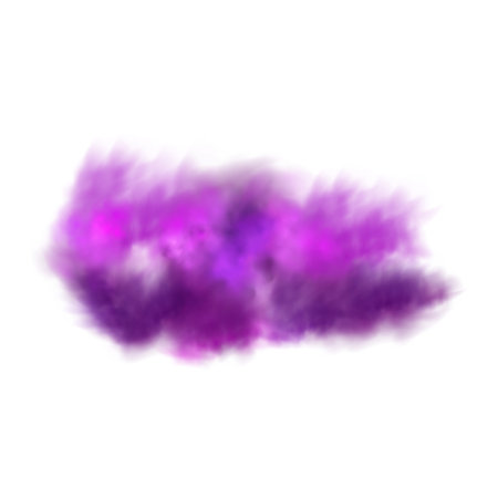 Purple poisonous gas, dust and smoke effect.Realistic scary mystical fog in night Halloween.のイラスト素材