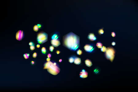 Rainbow highlights.Glare or reflection from water and glass.Glittering particles for social media backgrounds, product presentations, photo shots.のイラスト素材