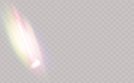 Rainbow highlights.Glare or reflection from water and glass.Glittering particles for social media backgrounds, product presentations, photo shots.のイラスト素材