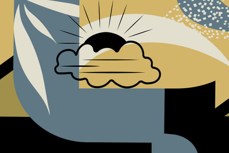 Rainbow shapes, curves, arcs. Hand drawn vector scribble illustrationsAbstract background with various lines andfigures. .Design in Scandinavian style for business presentation,fabric print.のイラスト素材