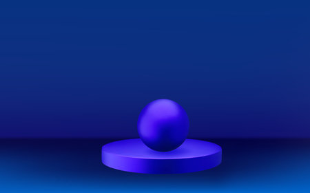 Blue Easter egg on a blue background. 3d rendering illustration.のイラスト素材