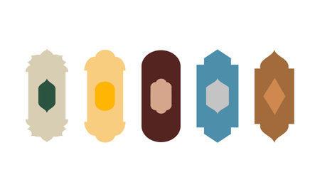 Set of vintage labels on white background. Vector illustration in flat style.のイラスト素材