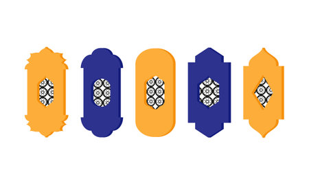 Arabic ornament. Set of arabic calligraphy patterns. Arabic ornament.のイラスト素材