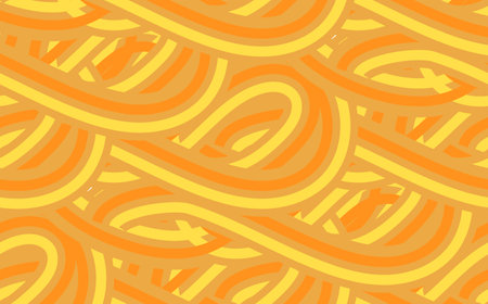 Abstract seamless pattern with doodle hand drawn lines in orange colorsのイラスト素材