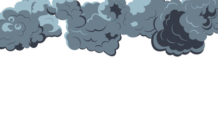 Illustration of a cloud with smoke on a white background - vectorのイラスト素材