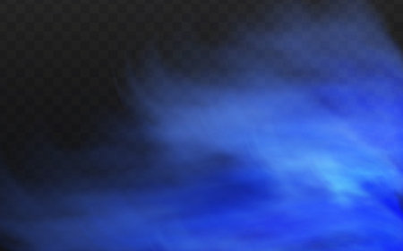 Blue smoke isolated on transparent background. Vector illustration. Eps 10.のイラスト素材