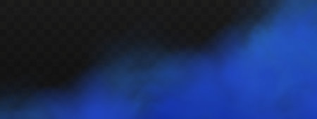 Smoke or fog isolated on black transparent background. Vector illustration.のイラスト素材