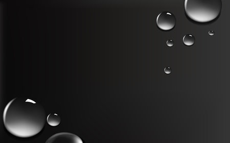 Water drops on a black background. Vector illustration for your design.のイラスト素材