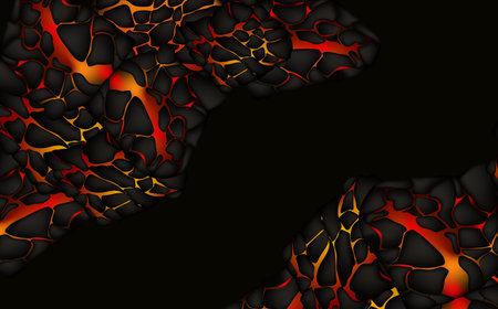Abstract background with fire and crack. Vector illustration. Eps 10.のイラスト素材