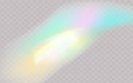Rainbow light effect on transparent background. Vector illustration. EPS 10のイラスト素材