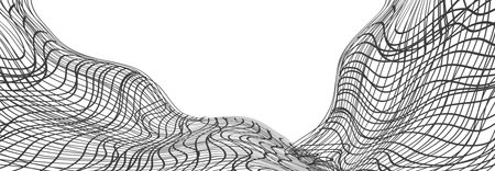 Abstract wave element for design. Digital frequency track equalizer. Stylized line art background....