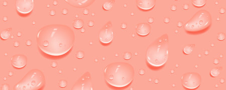 Round clean swatch of essence lotion or jelly for skin care. Beauty background with oil drops. Liquid blue wet drops of gel or collagen. Spilled puddles of cosmetic serum or water.のイラスト素材