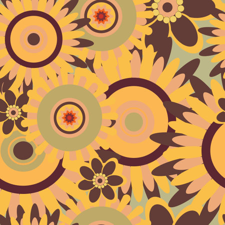 Seamless pattern with sunflowers. Floral background.のイラスト素材