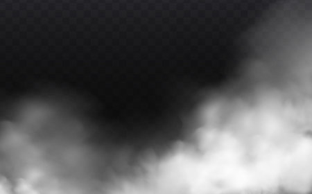 Fog or smoke isolated transparent special effect. White vector cloudiness, mist or smog background. vector illustrationのイラスト素材
