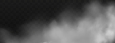 Fog or smoke isolated transparent special effect. White vector cloudiness, mist or smog background. vector illustrationのイラスト素材