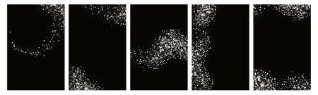 Collection of glittering stars with golden shimmering swirls, shiny glitter design. Magical motion, sparkling lines on a black background.のイラスト素材