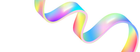Dynamic spectrum ribbon. Abstract holographic wave. Flow iridescent fluid.のイラスト素材