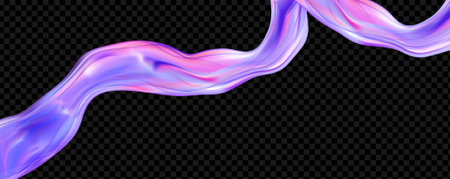 Dynamic spectrum ribbon. Abstract holographic wave. Flow iridescent fluid.のイラスト素材