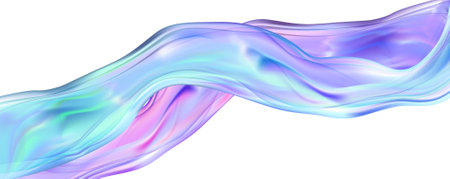Dynamic spectrum ribbon. Abstract holographic wave. Flow iridescent fluid.のイラスト素材