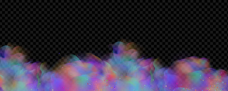 Explosions of color powder.Background of an explosion of colorful smoke clouds.Multicolor fog with blue and yellow particles.のイラスト素材