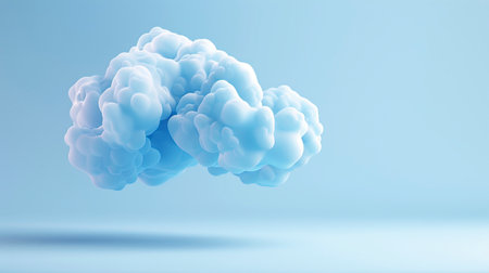 3d rendering of blue cloud on blue background. Cloud computing conceptの素材