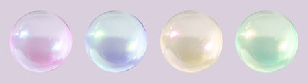 Realistic glossy glass ball.Abstract 3D light bubble with glare.Geometric abstract shape.