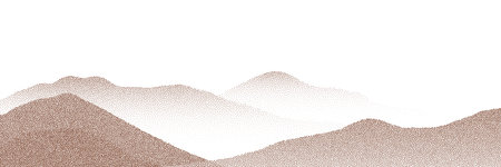 mountain landscape with brown hills on a white background, vector illustrationのイラスト素材